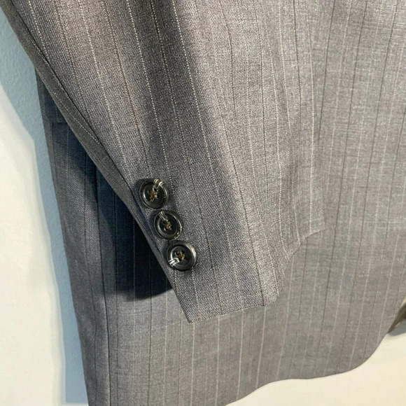 Lauren Ralph Lauren Pinstripe Wool Sport Coat Dinner Jacket Blazer Mens 42R Gray - Picture 8 of 14